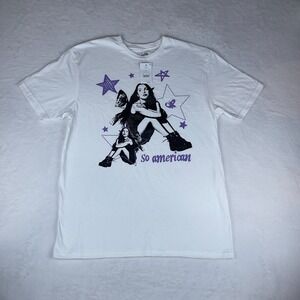 Olivia Rodrigo T-Shirt Women's Large White‎ Moon Graphic Short Sleeve Stretch